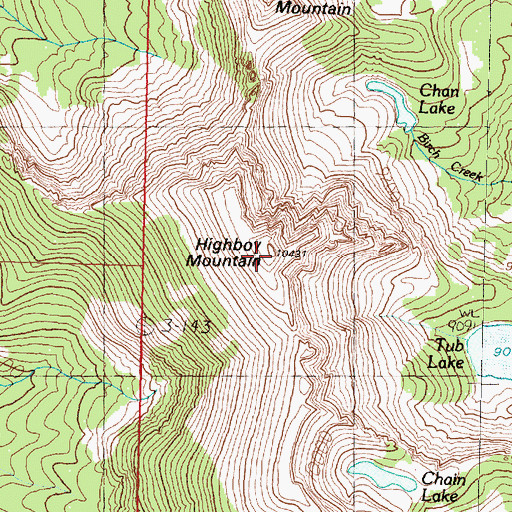 Topographic Map of Highboy Mountain, MT