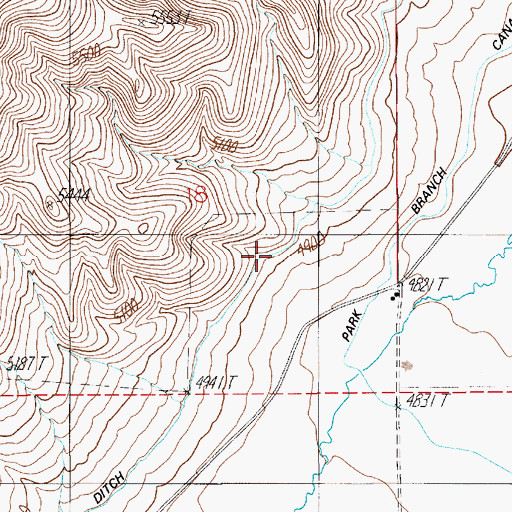 Topographic Map of Highline Ditch, MT