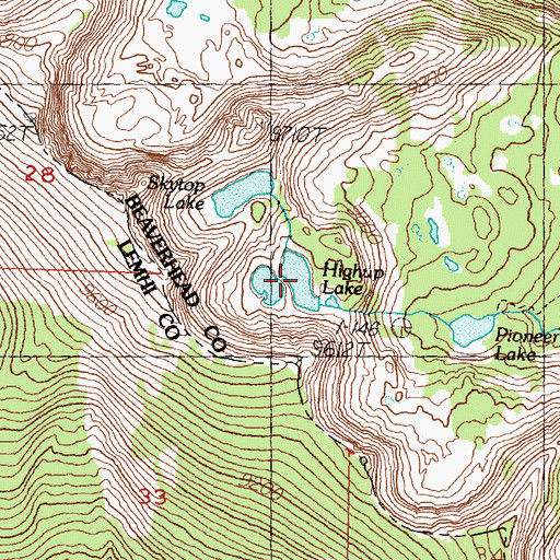 Topographic Map of Highup Lake, MT