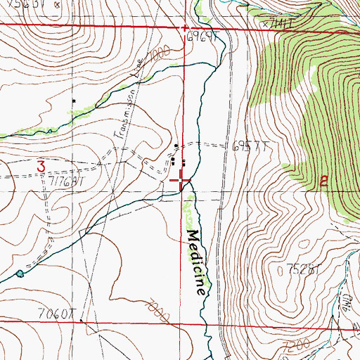 Topographic Map of Hildreth Creek, MT
