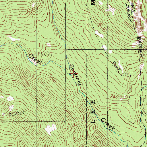 Topographic Map of Hilgard Creek, MT