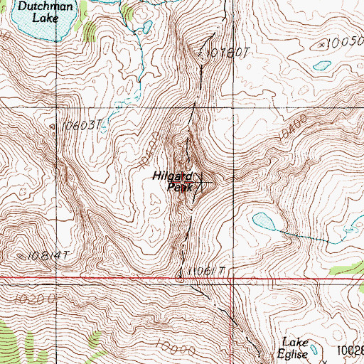 Topographic Map of Hilgard Peak, MT