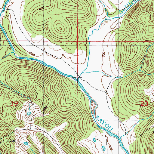 Topographic Map of Sullivan Creek, AR
