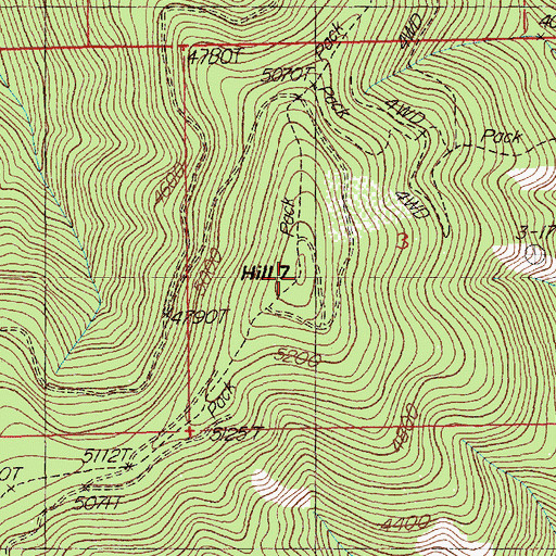 Topographic Map of Hill Seven, MT