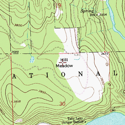 Topographic Map of Hill Meadow, MT