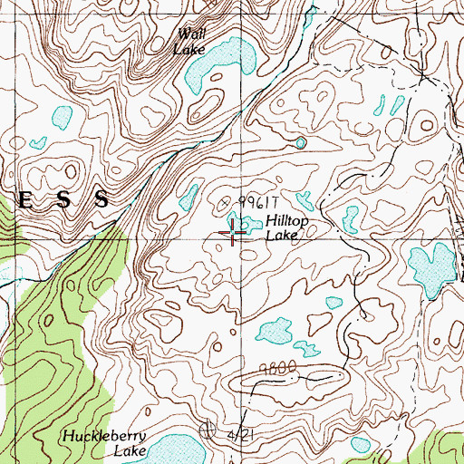 Topographic Map of Hilltop Lake, MT