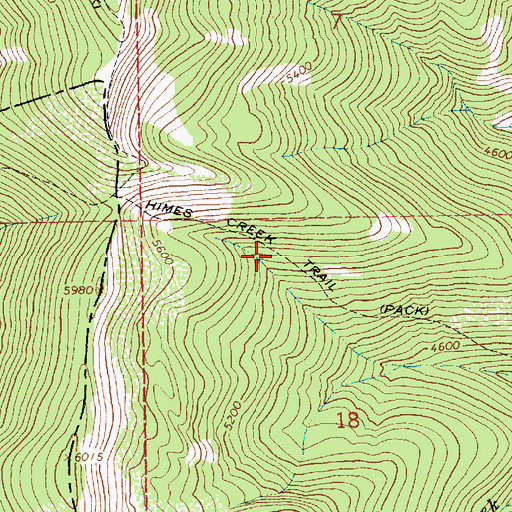 Topographic Map of Himes Creek Trail, MT