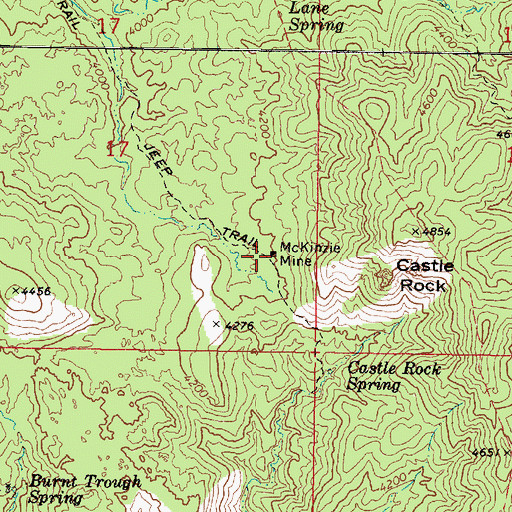 Topographic Map of McKinzie Mine, AZ