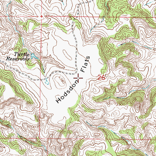 Topographic Map of Hodsdon Flats, MT