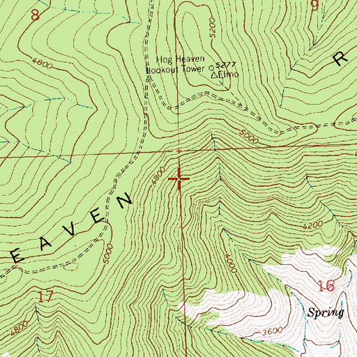 Topographic Map of Hog Heaven Range, MT