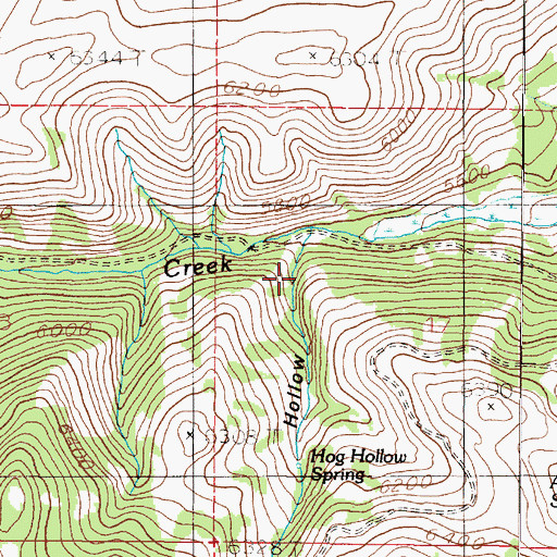 Topographic Map of Hog Hollow, MT