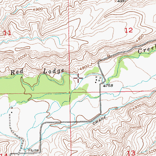 Topographic Map of Hogan Creek, MT
