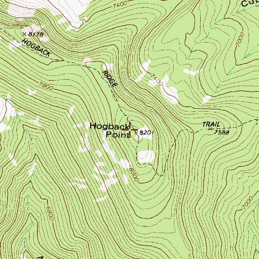 Topographic Map of Hogback Point, MT