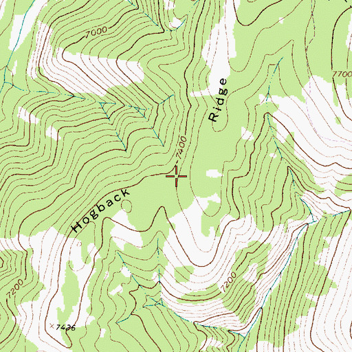 Topographic Map of Hogback Ridge, MT