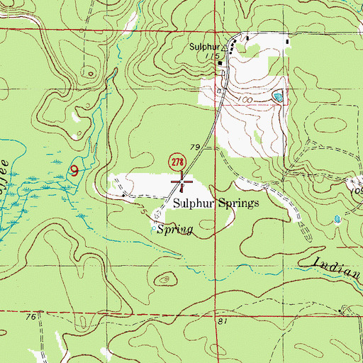 Topographic Map of Sulphur Springs, AR