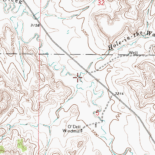 Topographic Map of Hole-in-the-Wall Creek, MT
