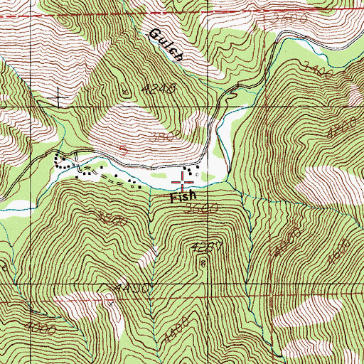Topographic Map of Hole-in-the-Wall Ranch, MT