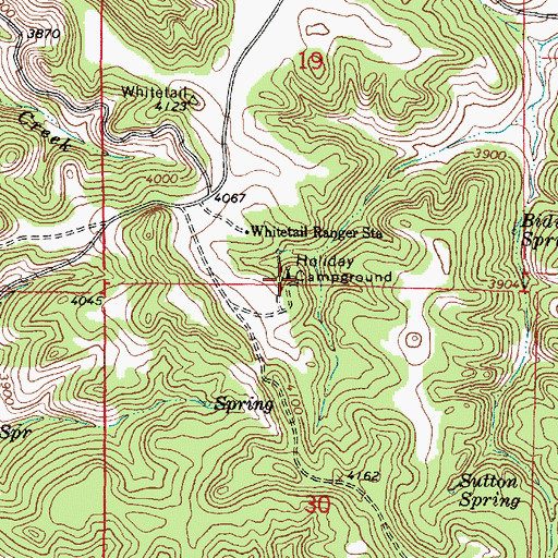 Topographic Map of Holiday Campground, MT