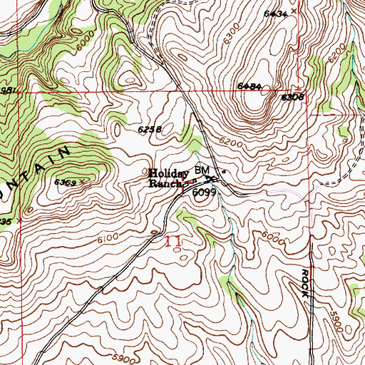 Topographic Map of Holiday Ranch, MT