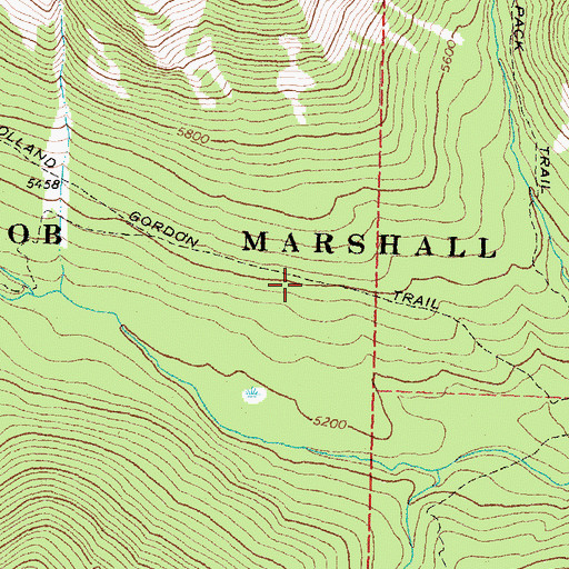 Topographic Map of Holland Gordon Trail, MT