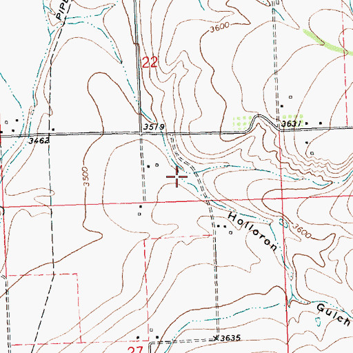 Topographic Map of Holloron Gulch, MT