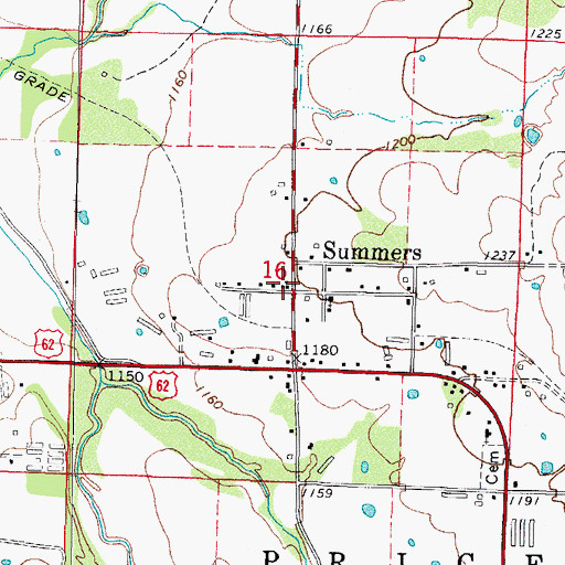 Topographic Map of Summers, AR