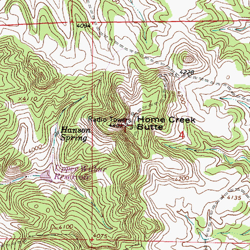 Topographic Map of Home Creek Butte, MT