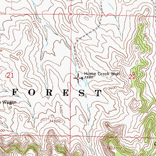 Topographic Map of Home Creek Well, MT