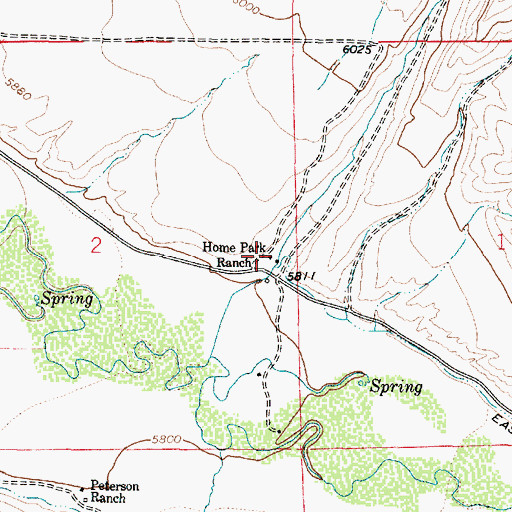 Topographic Map of Home Park Ranch, MT