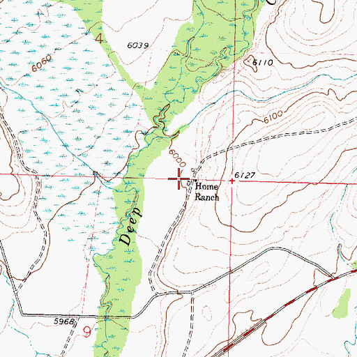 Topographic Map of Home Ranch, MT