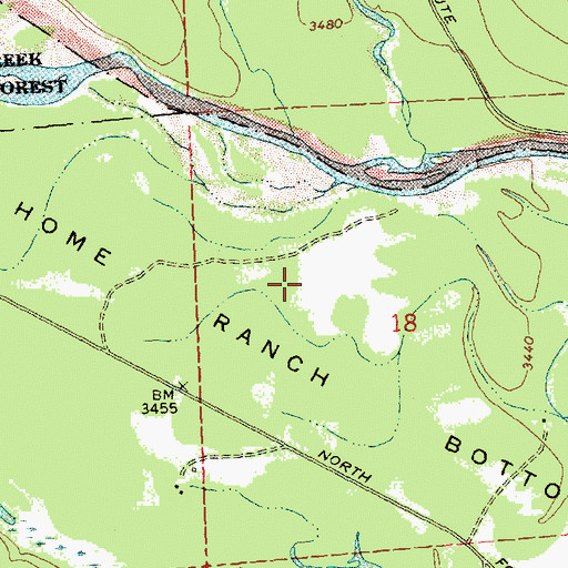 Topographic Map of Home Ranch Bottoms, MT