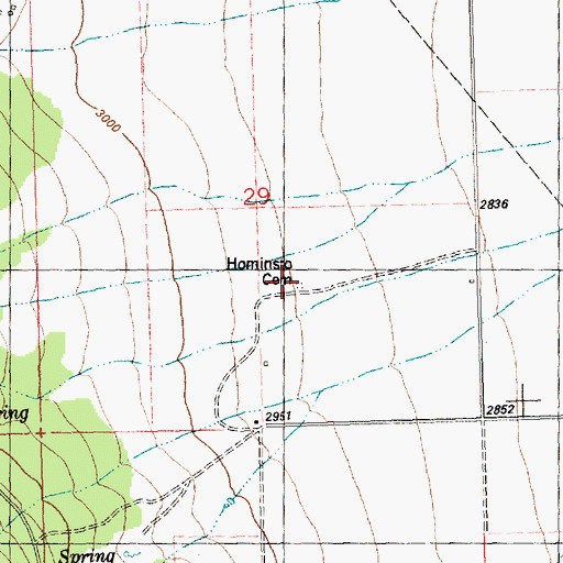 Topographic Map of Hominsto Cemetery, MT