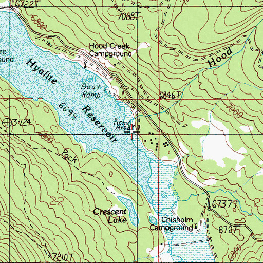 Topographic Map of Hood Creek, MT