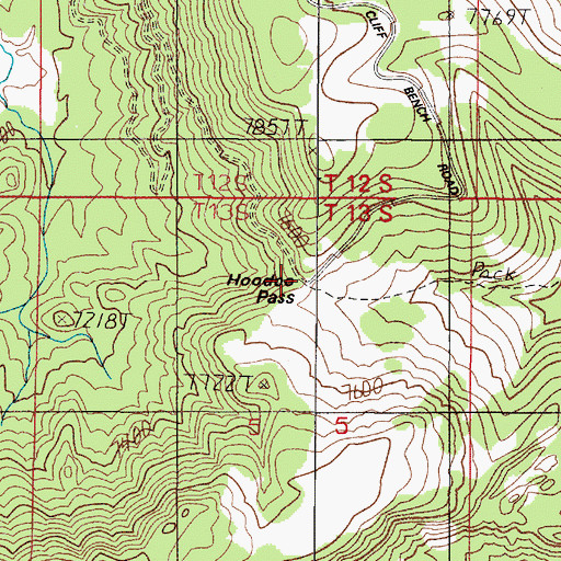 Topographic Map of Hoodoo Pass, MT