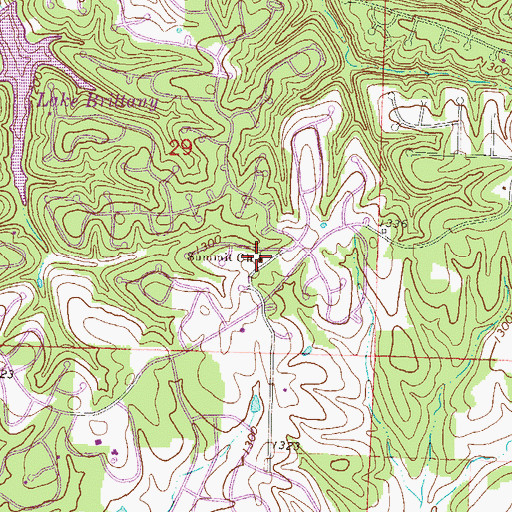 Topographic Map of Summit Church, AR