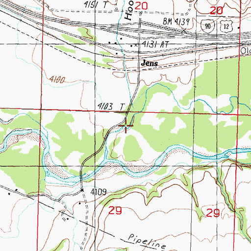 Topographic Map of Hoover Creek, MT