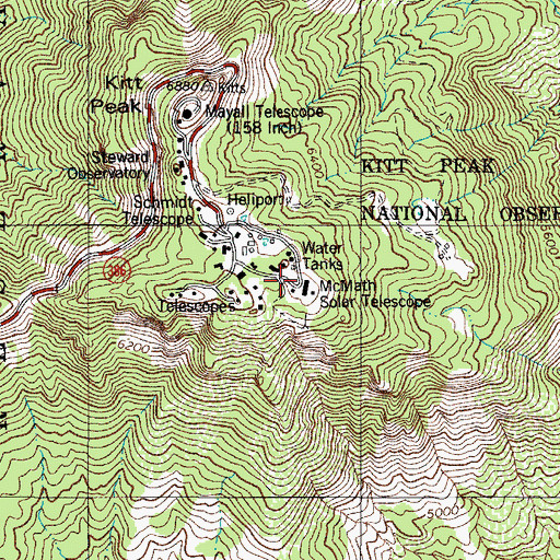 Topographic Map of McMath Solar Telescope, AZ
