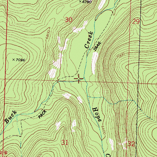 Topographic Map of Hope Creek, MT