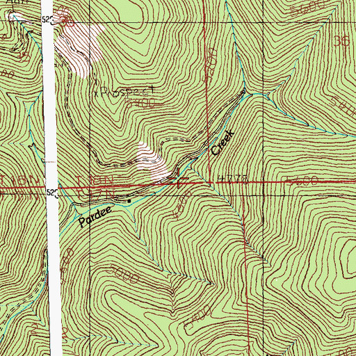 Topographic Map of Hopkins Mine, MT