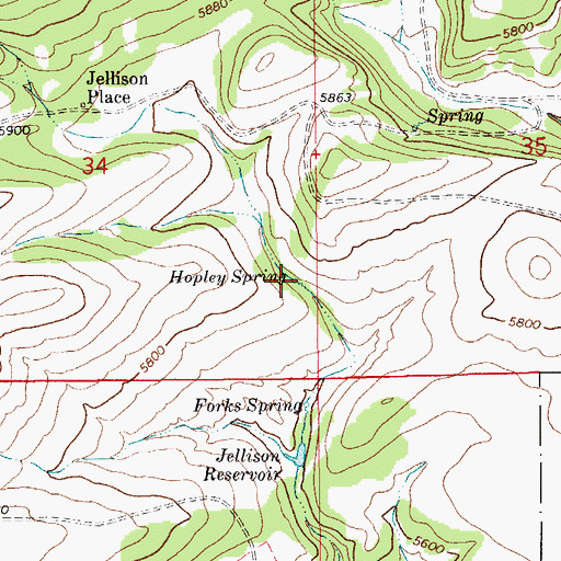 Topographic Map of Hopley Spring, MT