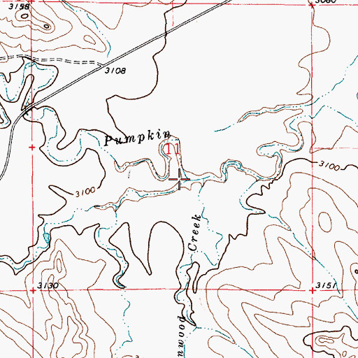 Topographic Map of Horkan Creek, MT