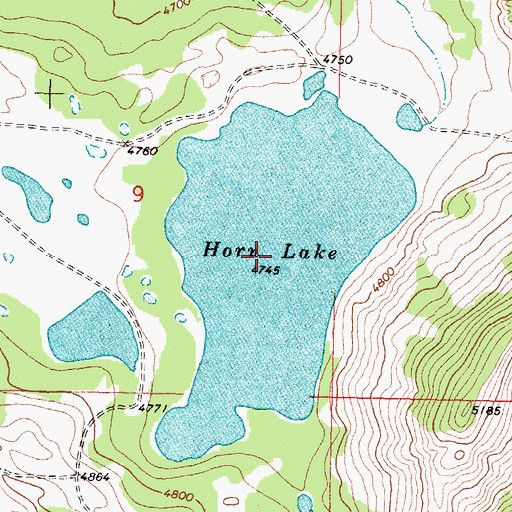 Topographic Map of Horn Lake, MT