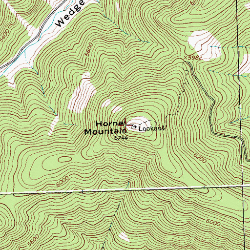 Topographic Map of Hornet Mountain, MT