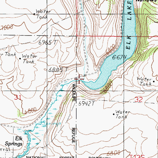 Topographic Map of Horse Creek, MT