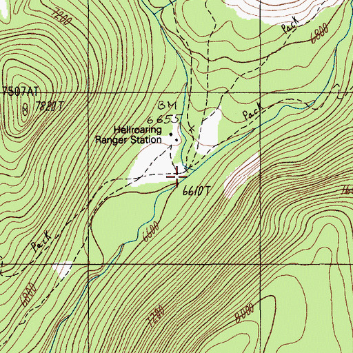 Topographic Map of Horse Creek, MT
