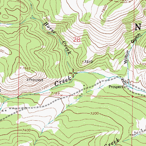 Topographic Map of Horse Creek, MT