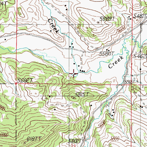 Topographic Map of Horse Creek, MT