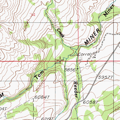 Topographic Map of Horse Creek, MT