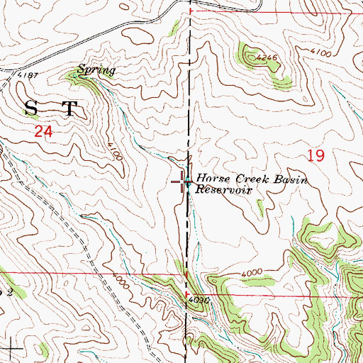 Topographic Map of Horse Creek Basin Reservoir, MT