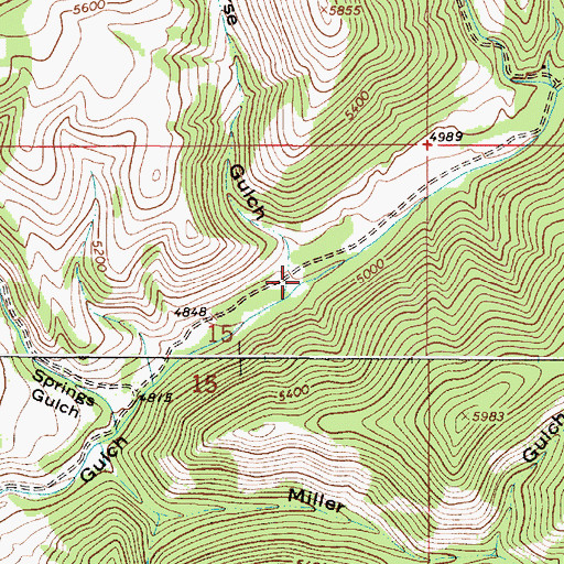Topographic Map of Horse Gulch, MT